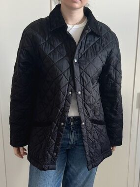 Peter Elliot Black Quilted Button Jacket L